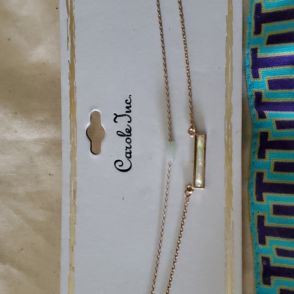 Stone and Bar Layered Necklace New